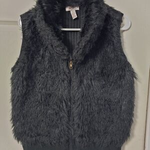 Cozy Black Faux Fur Womens Vest